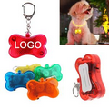 Bone Shaped LED Flashing Light Pendant With Keychain